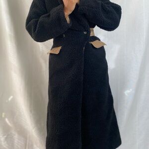 Ganni Black Teddy Coat